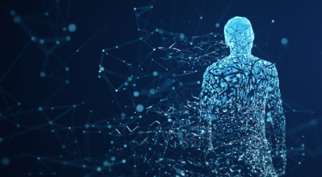 3D rendered depiction of a digital avatar, perfectly usable to visualize abstract topics like artificial intelligence, big data or human identity.